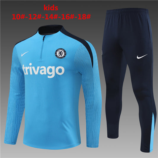 Suéter e calça Chelsea 2023/24 com zíper e meio zíper infantil 14001