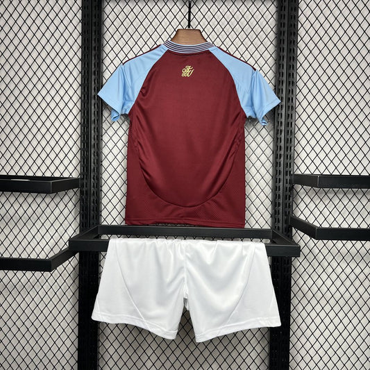 Aston Villa 2024/25 Home Kids Kit