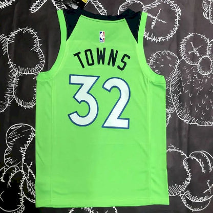 Camisa masculina Karl-Anthony Towns Green Team – Edição Statement