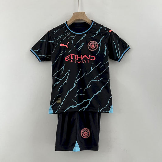 Terceiro uniforme infantil do Manchester City 2023/24