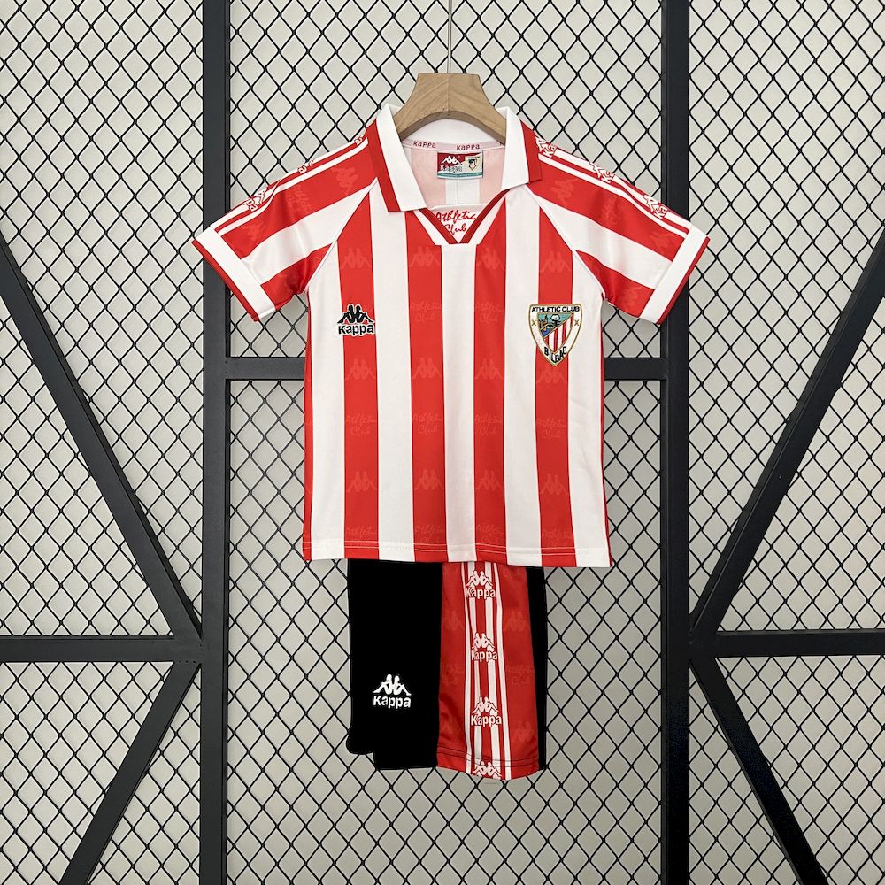 Camisa e shorts retrô infantil do Athletic Bilbao 1995/97