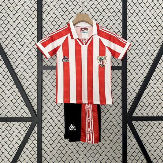 Camisa e shorts retrô infantil do Athletic Bilbao 1995/97