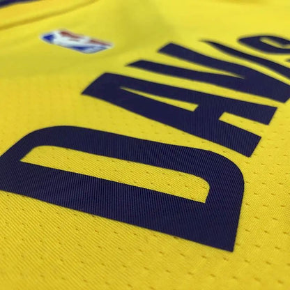 Camisa amarela masculina Anthony Davis versão jogador – Edição clássica retrô