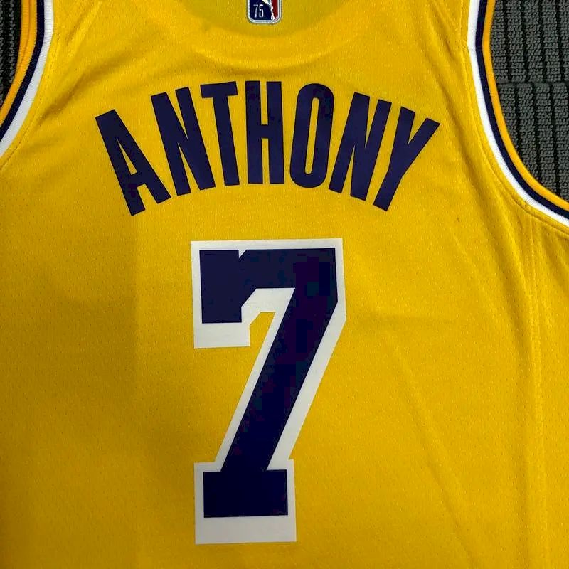 Camisa amarela masculina Carmelo Anthony Team – Edição de 75º aniversário