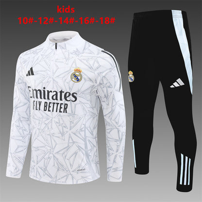 Suéter e calça infantil com zíper médio do Real Madrid 2024/25 14001