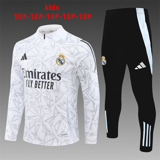 Suéter e calça infantil com zíper médio do Real Madrid 2024/25 14001