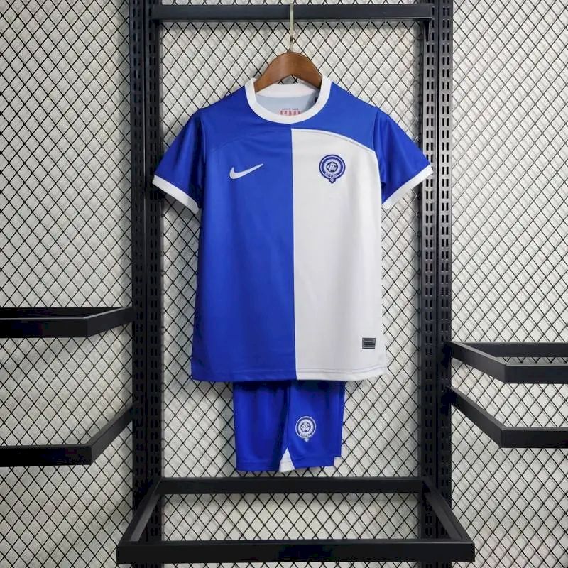 Kit reserva infantil do Atlético de Madrid 2023/24