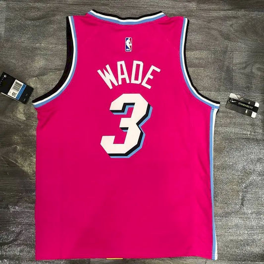 Camisa masculina Dwyane Wade rosa versão jogador – edição clássica retrô
