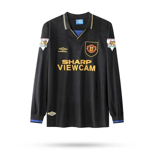 Camisa retrô de mangas compridas reserva do Manchester United 1993/95