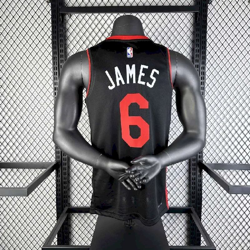Camisa preta masculina LeBron James 2024 - Edição City