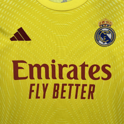 Real Madrid 2025/26 Yellow Goalkeeper Kids Kit