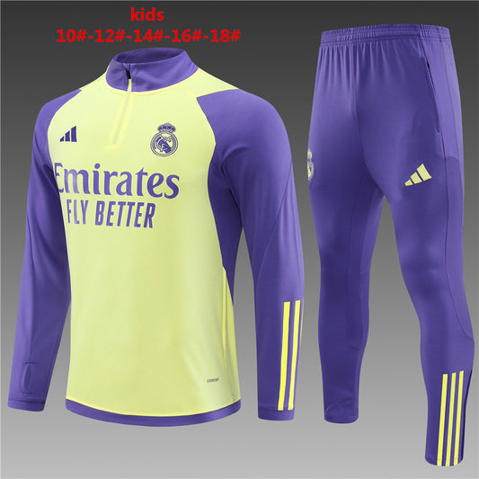 Suéter e calça infantil com zíper médio do Real Madrid 2023/24 14001
