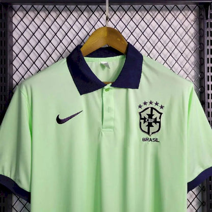 Men's Brazil 2023/24 Light Green Polo Jersey