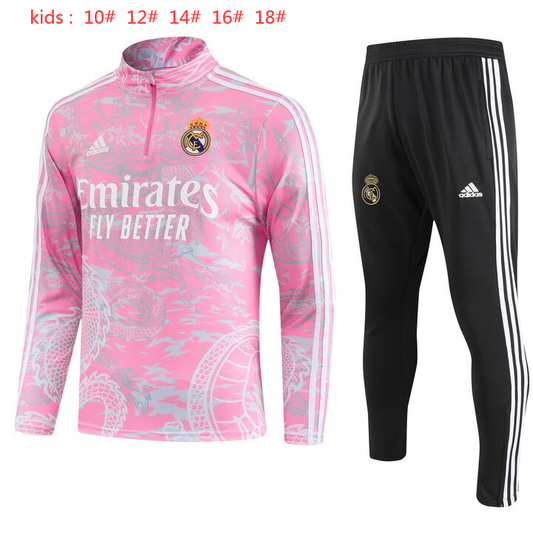 Suéter e calça infantil com zíper médio do Real Madrid 2023/24 902