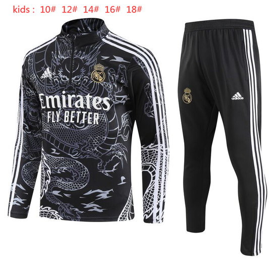 Suéter e calça infantil com zíper médio do Real Madrid 2023/24 902