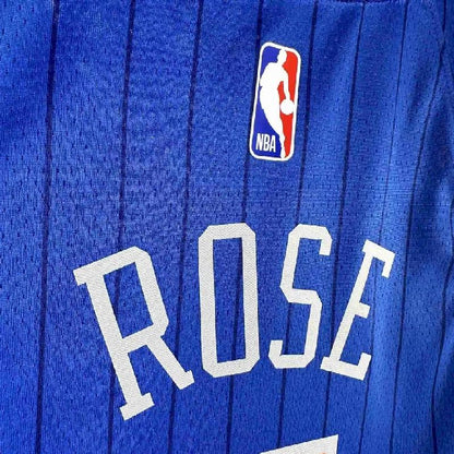 Camisa azul Derrick Rose masculina 2024 – Edição City