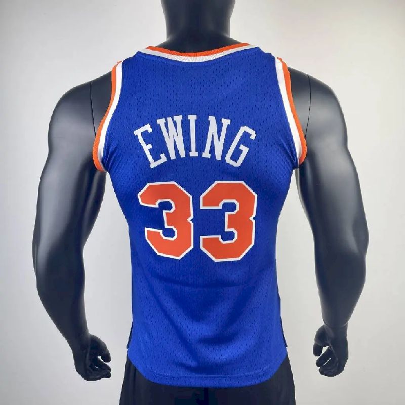 Camisa M&amp;N Patrick Ewing Azul Retro Masculina 1991/92