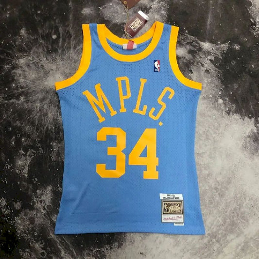 Men’s M&N 2002 Shaquille O’Neal Blue Retro Jersey