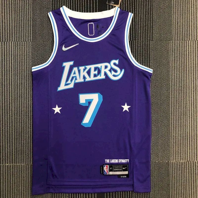 Camisa masculina Carmelo Anthony roxa – Edição City do 75º aniversário