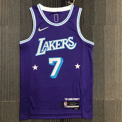 Camisa masculina Carmelo Anthony roxa – Edição City do 75º aniversário