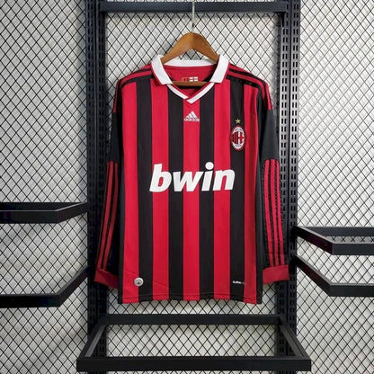 Camisa retrô de mangas compridas do AC Milan 2009/10