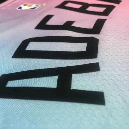 Camisa masculina Bam Adebayo 2020-21 Swingman rosa versão jogador – Edição City