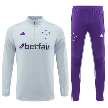 Camisola e Calça Cruzeiro 2023/24 Meio Zíper Adulto 14001