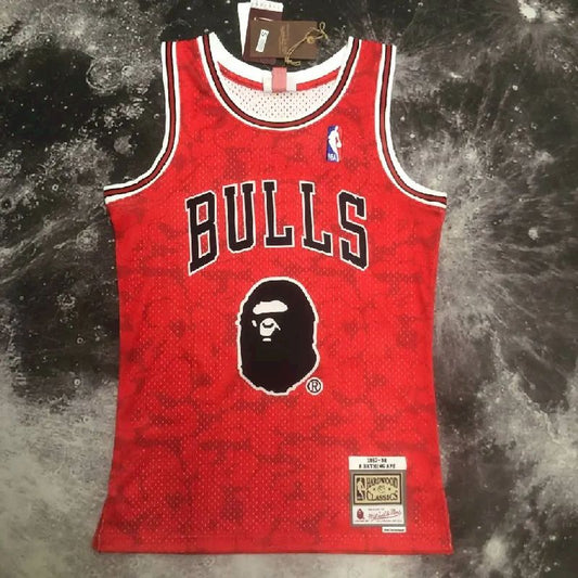 Camisa masculina BAPE M&amp;N vermelha