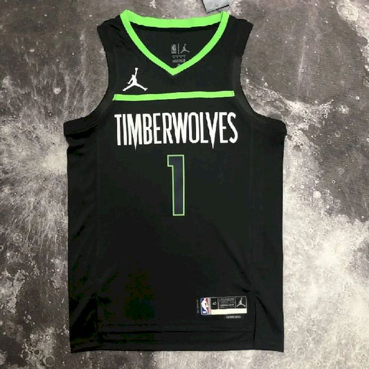 Camisa preta masculina Anthony Edwards Team – Edição Statement