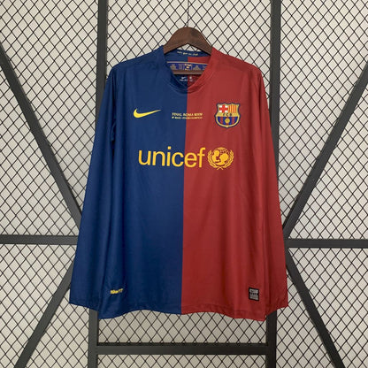 Camisa retrô de mangas compridas do Barcelona 2008/09 Home