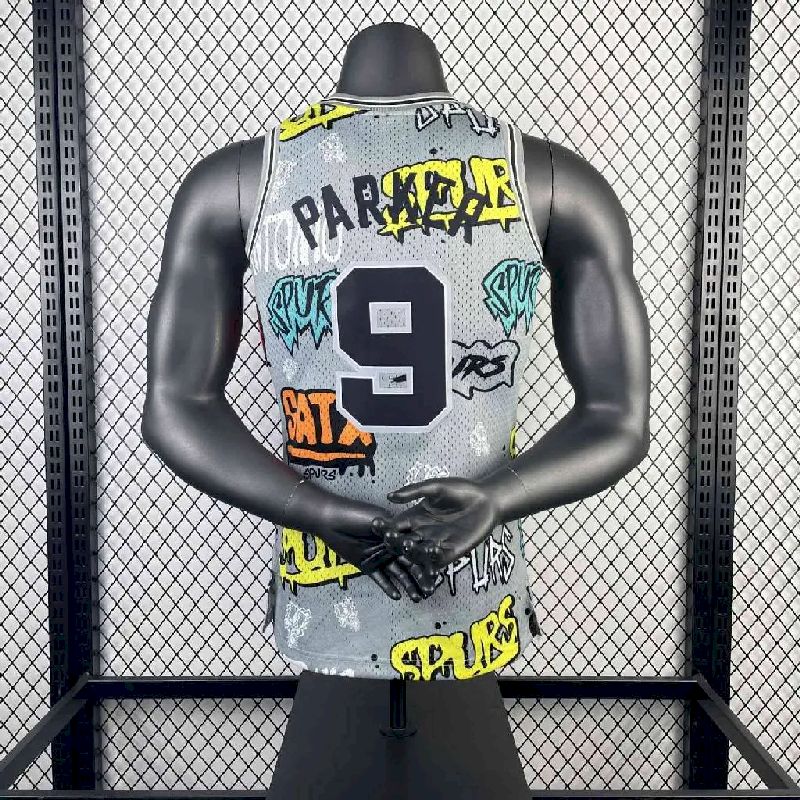 Camisa masculina M&amp;N 2002/03 Tony Parker retrô