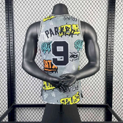 Camisa masculina M&amp;N 2002/03 Tony Parker retrô