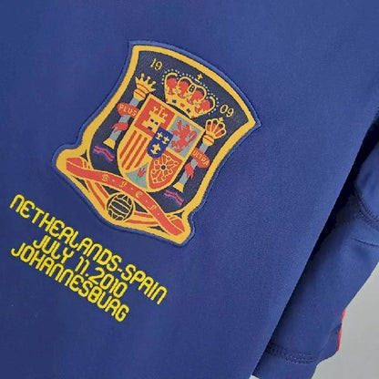 Camisa retrô de mangas compridas da Espanha para a Copa do Mundo de 2010