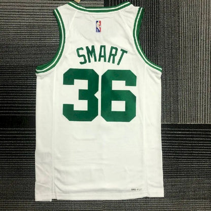 Camisa masculina Marcus Smart branca da equipe – Edição de 75º aniversário