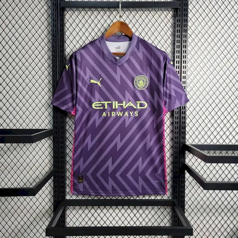 Camisa de goleiro do Manchester City 2023/24 roxa