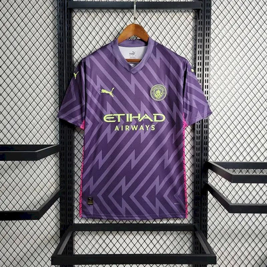 Camisa de goleiro do Manchester City 2023/24 roxa