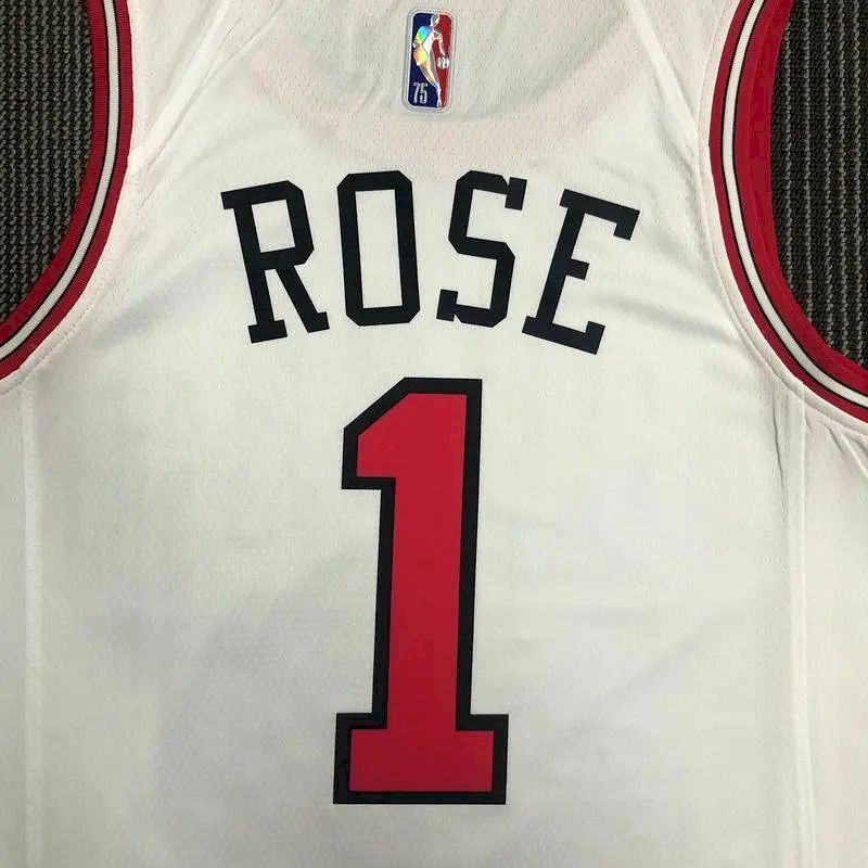 Camisa Derrick Rose Branca Masculina – Edição de 75º Aniversário