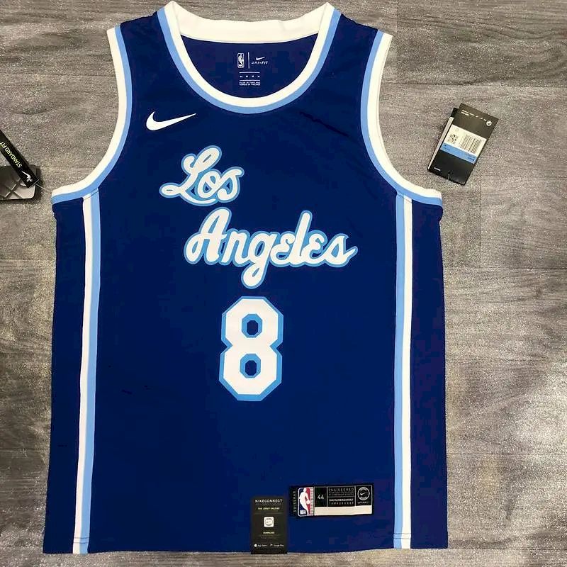 Camisa azul masculina Kobe Bryant versão jogador – Edição clássica retrô