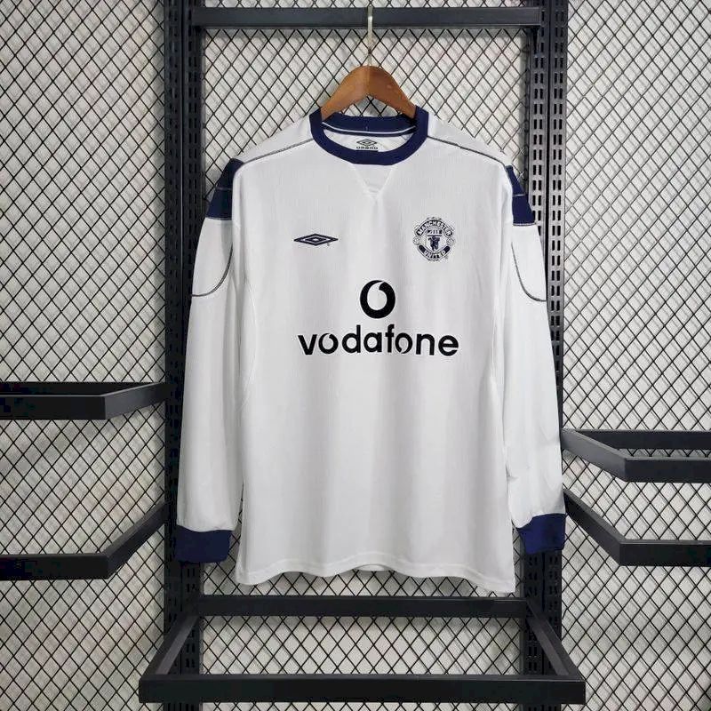 Camisa retrô de mangas compridas reserva do Manchester United 2000/01