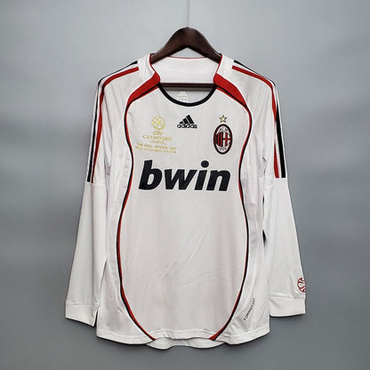 Camisa reserva de mangas compridas retrô do AC Milan 2006/07