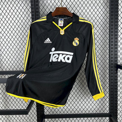 Camisa retrô de mangas compridas reserva do Real Madrid 1998/00