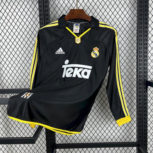 Camisa retrô de mangas compridas reserva do Real Madrid 1998/00