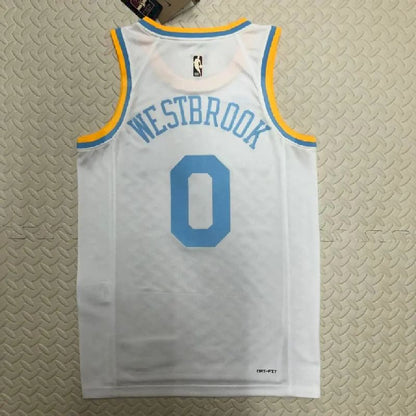 Camisa Russell Westbrook branca retrô masculina