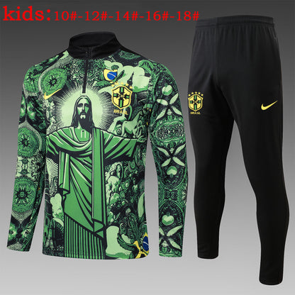 Suéter e calça infantil com zíper Brasil 2024/25 815