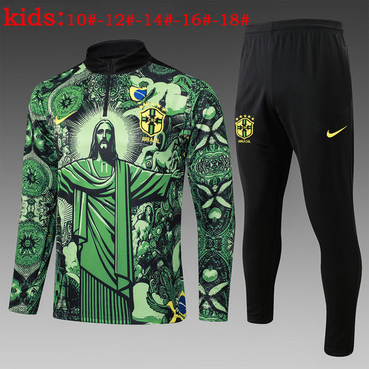 Brazil 2024/25 Half-Zip Kids Sweater+Pant 815