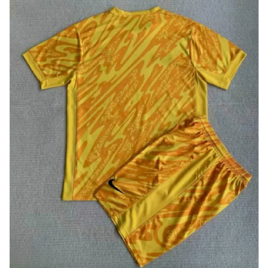 France 2024/25 Euro Yellow goalkeeper uniform Kids Kit