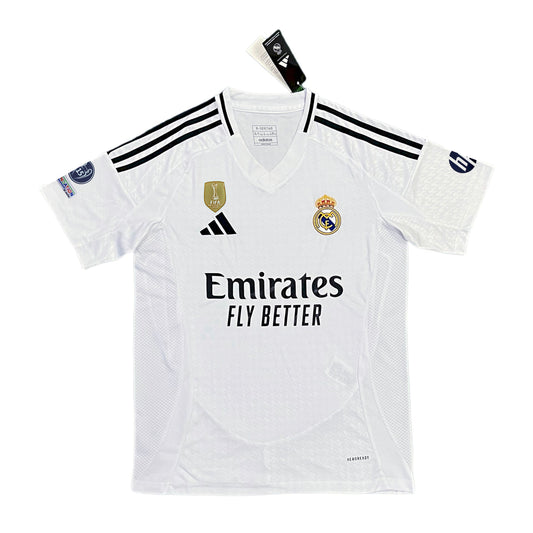Camisa Home dos Campeões da Liga dos Campeões do Real Madrid 2024/25