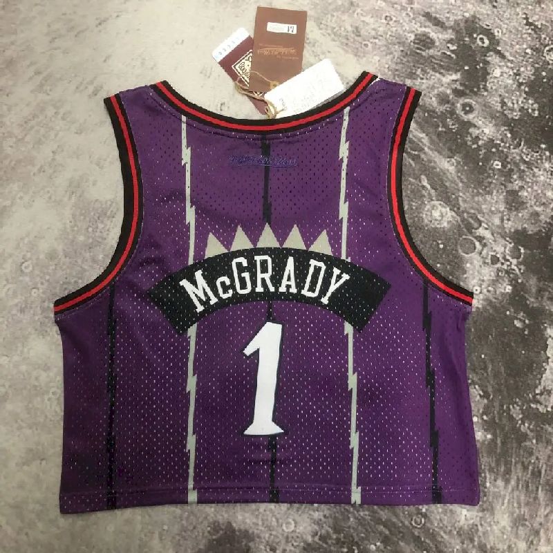Camisa M&amp;N Tracy McGrady Roxa Retro Feminina