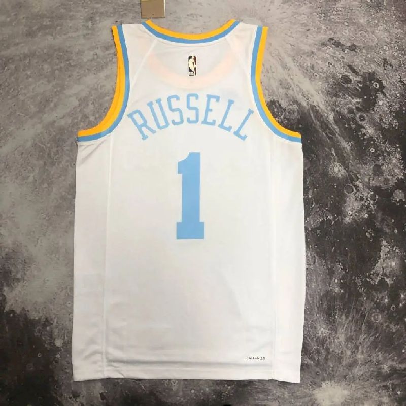 Men’s D’Angelo Russell White Retro Team Jersey
