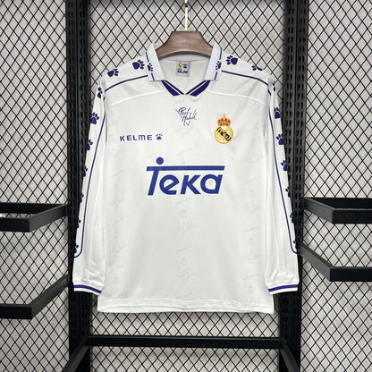 Camisa retrô manga comprida do Real Madrid 1994/96